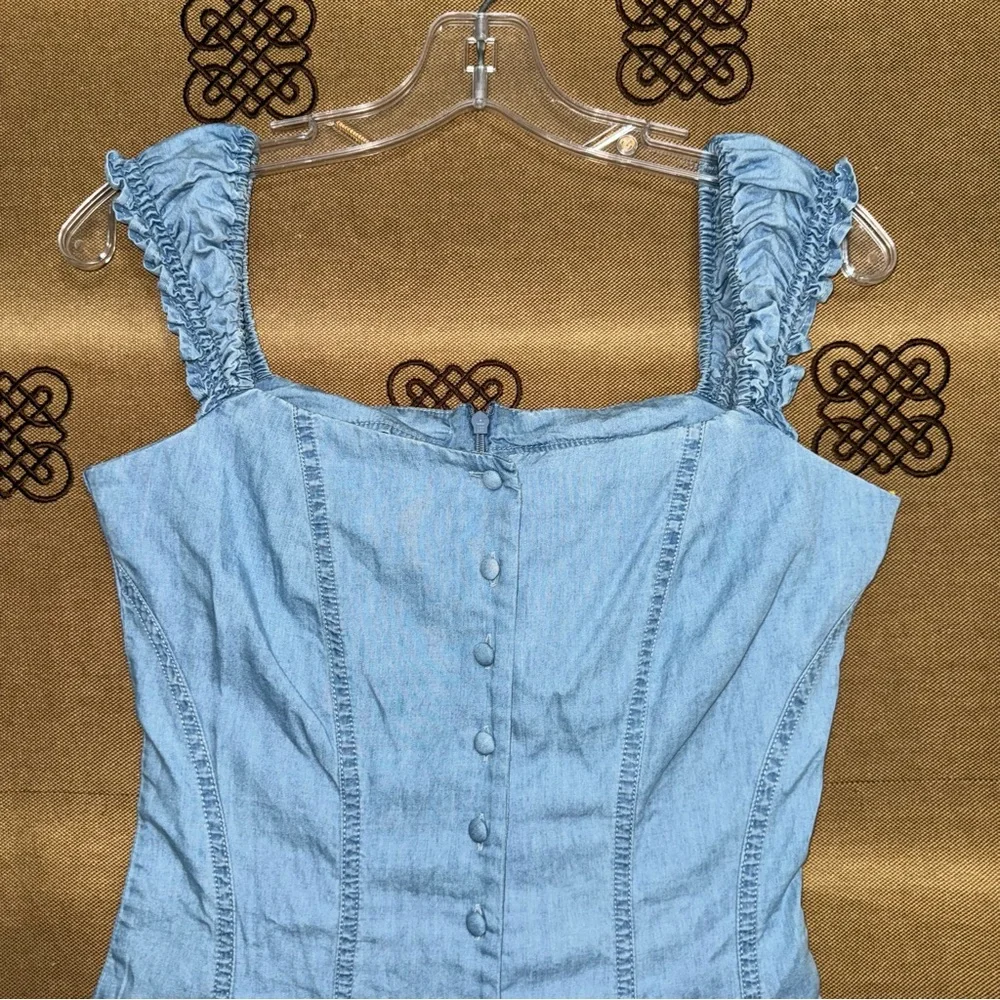 Guess NWT! Sweetheart Light Blue Scarlette Denim Mini Dress Size XS - Picture 6 of 16
